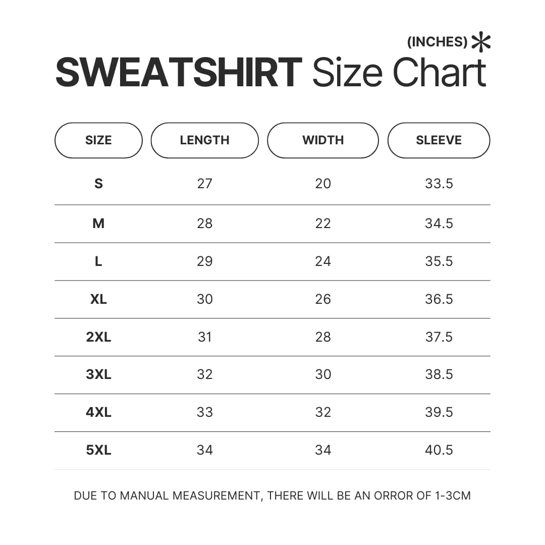 Sweatshirt Size Chart - Tyler Childers Shop